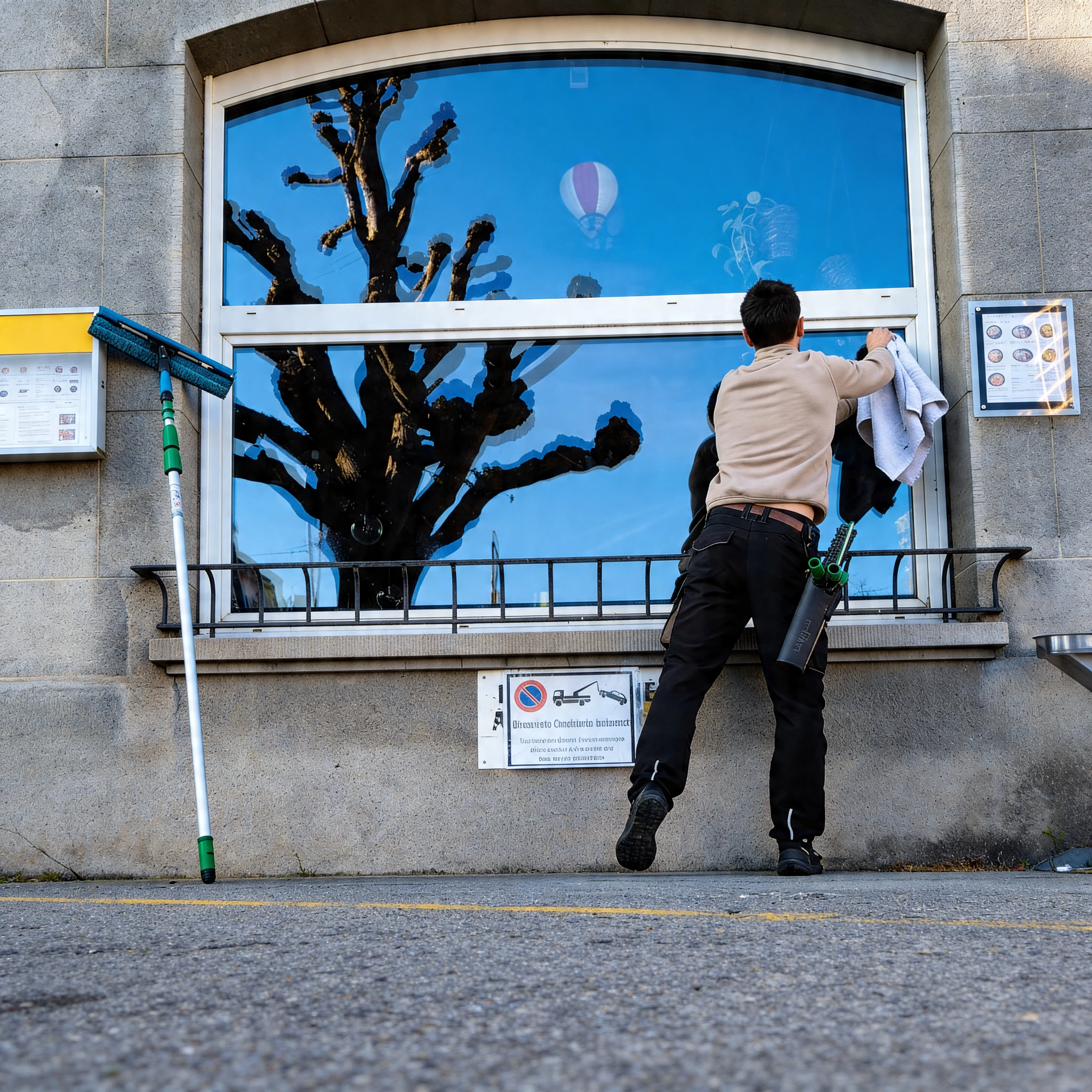 Nettoyage vitres cage d'immeuble Lausanne